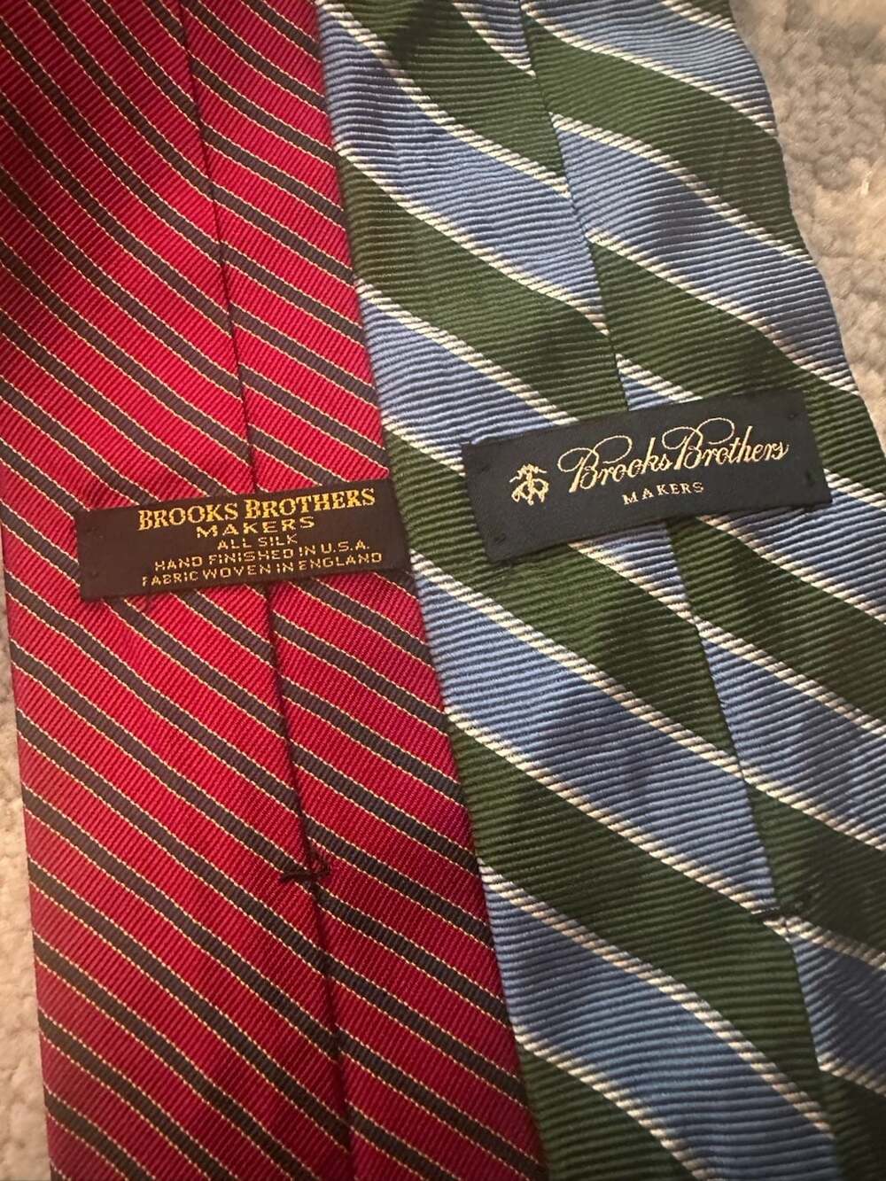 (2) Brooks Brothers & BB Makers Vintage Silk L Neckties - Lot of 2